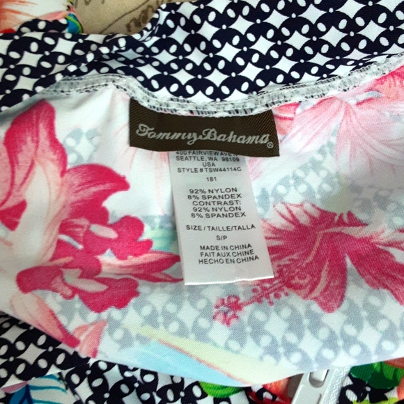 Tommy Bahama womens tropical half zip rash guard top swimwear size S - Picture 5 of 5